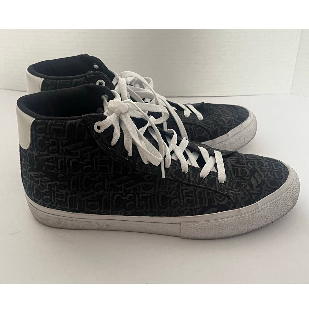 Men's Emerica Black Omen High Top Sneakers Shoes Trainers Size 9